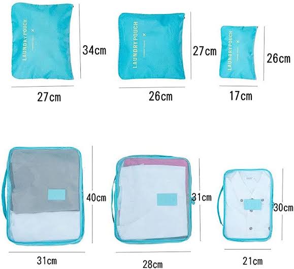 Trendora Hub Portable Cloth Organizer Storage Bags For Travelling _ 6PCs Set