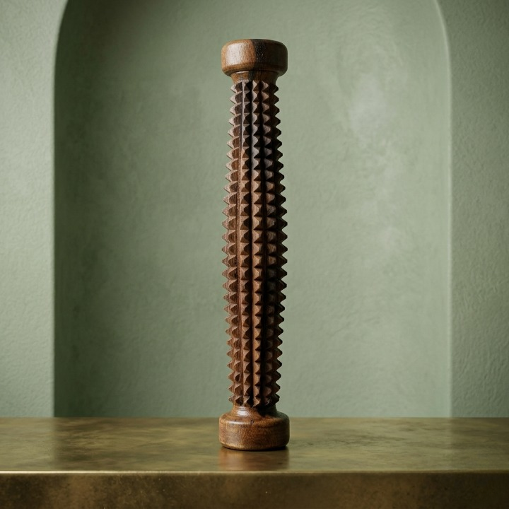 Trendora Hub Handcrafted Wooden Palate Massager – Reflexology & Acupuncture Roller