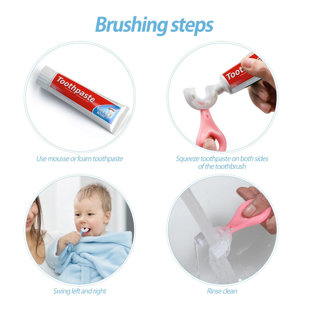 Trendora Hub Baby U Shaped Silicone Kids Toothbrush