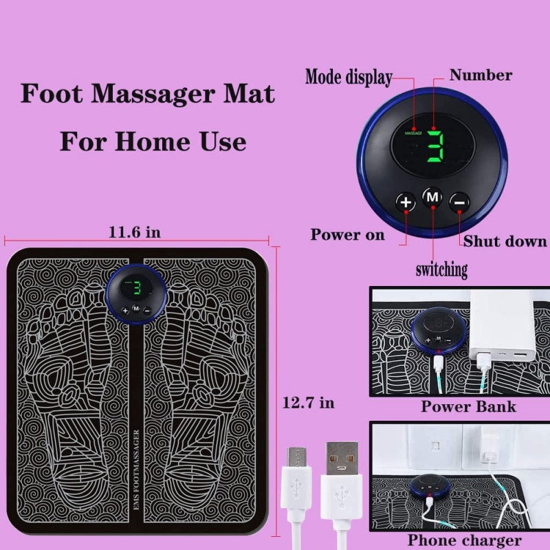 Trendora Hub Electric Foot Massager Mat for Blood Circulation