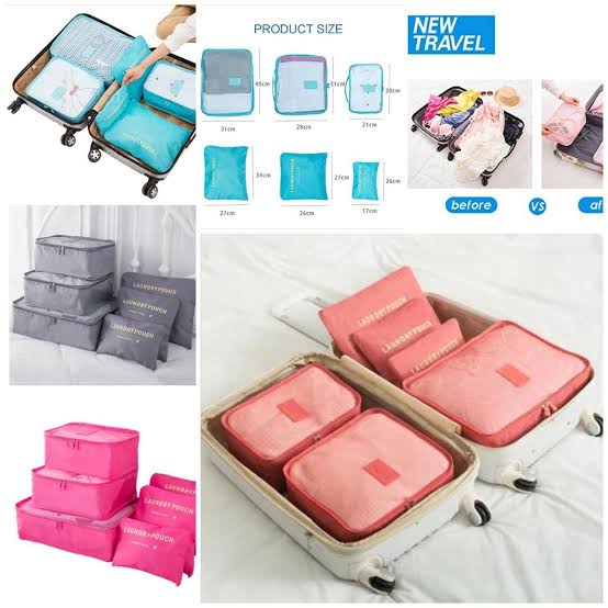 Trendora Hub Portable Cloth Organizer Storage Bags For Travelling _ 6PCs Set