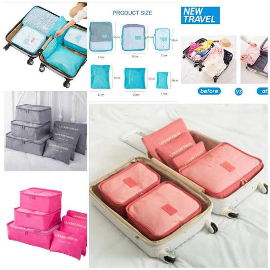 Trendora Hub Portable Cloth Organizer Storage Bags For Travelling _ 6PCs Set