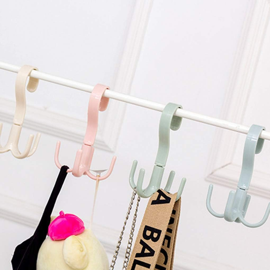 Trendora Hub Multi-Purpose Four-Claw Rotatable Coat Hanging Hooks