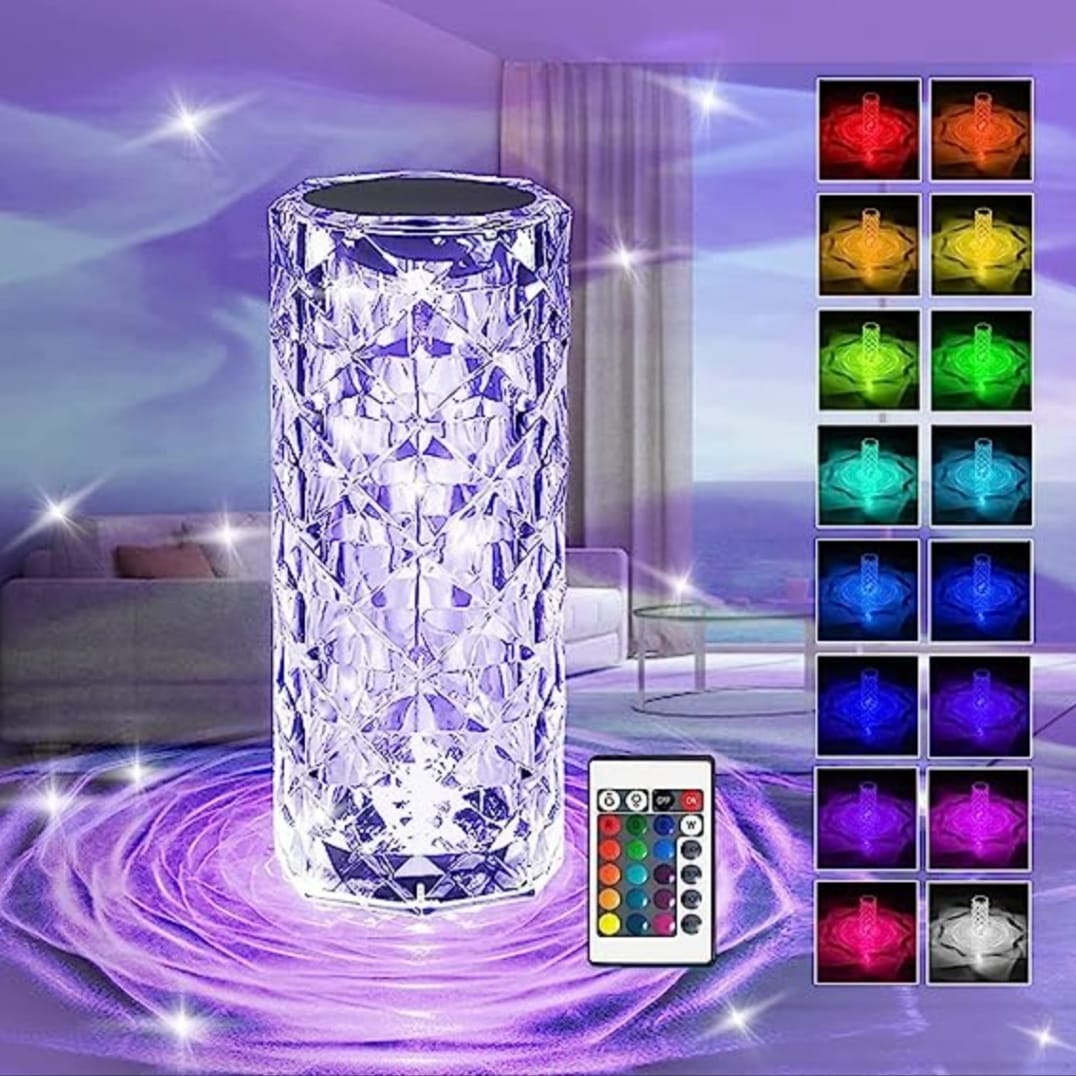 Trendora Hub Rechargeable Diamond Crystal LED Light Lamp With Remote