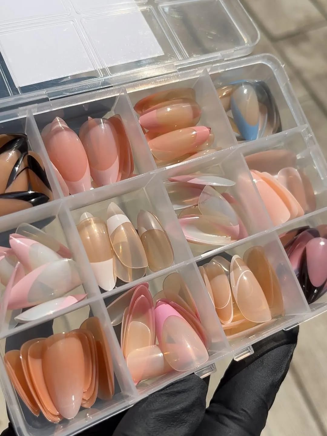 Trendora Hub 144 Pcs Multicolor False Nails Box