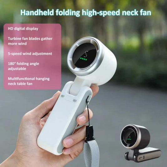Trendora Hub Portable Handheld Rechargeable Folding Turbo Fan
