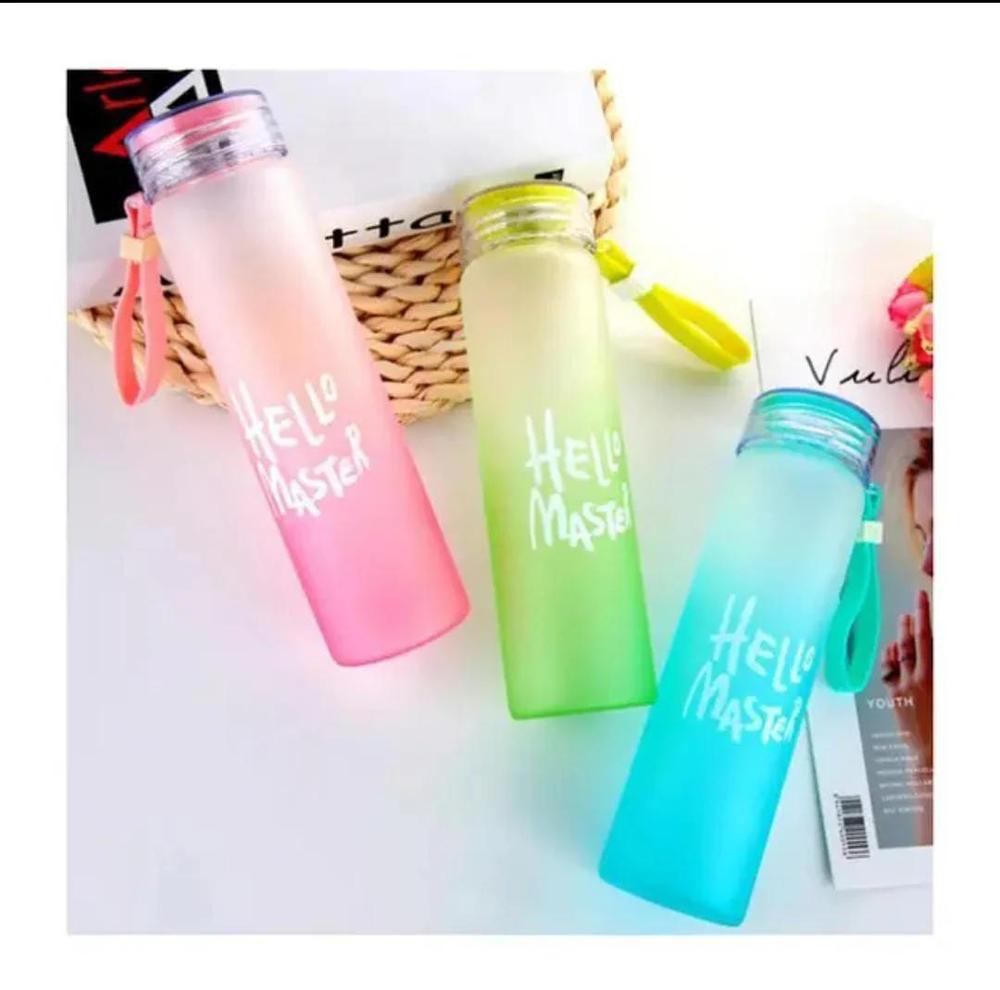 Trendora Hub Frosted Glass Water Bottle by Hello Master (480ml)