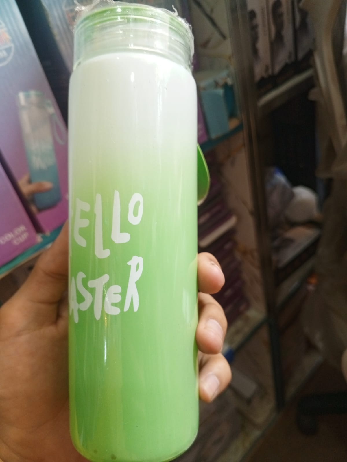 Trendora Hub Frosted Glass Water Bottle by Hello Master (480ml)