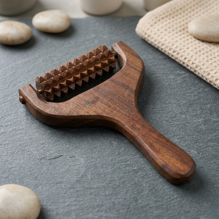 Trendora Hub Handcrafted Wooden Massager for Scalp, Head, Neck, and Shoulder – Reflexology & Acupressure Roller
