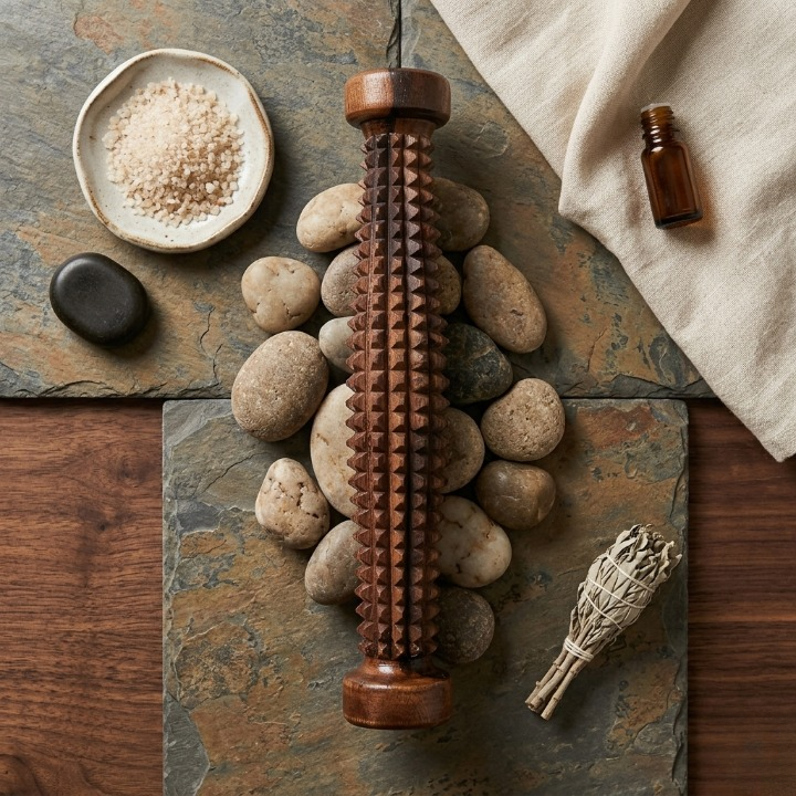 Trendora Hub Handcrafted Wooden Palate Massager – Reflexology & Acupuncture Roller