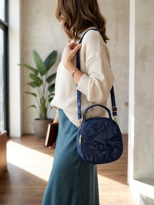 Trendora Hub Marble Gloss Mini Crossbody Handbag for Women