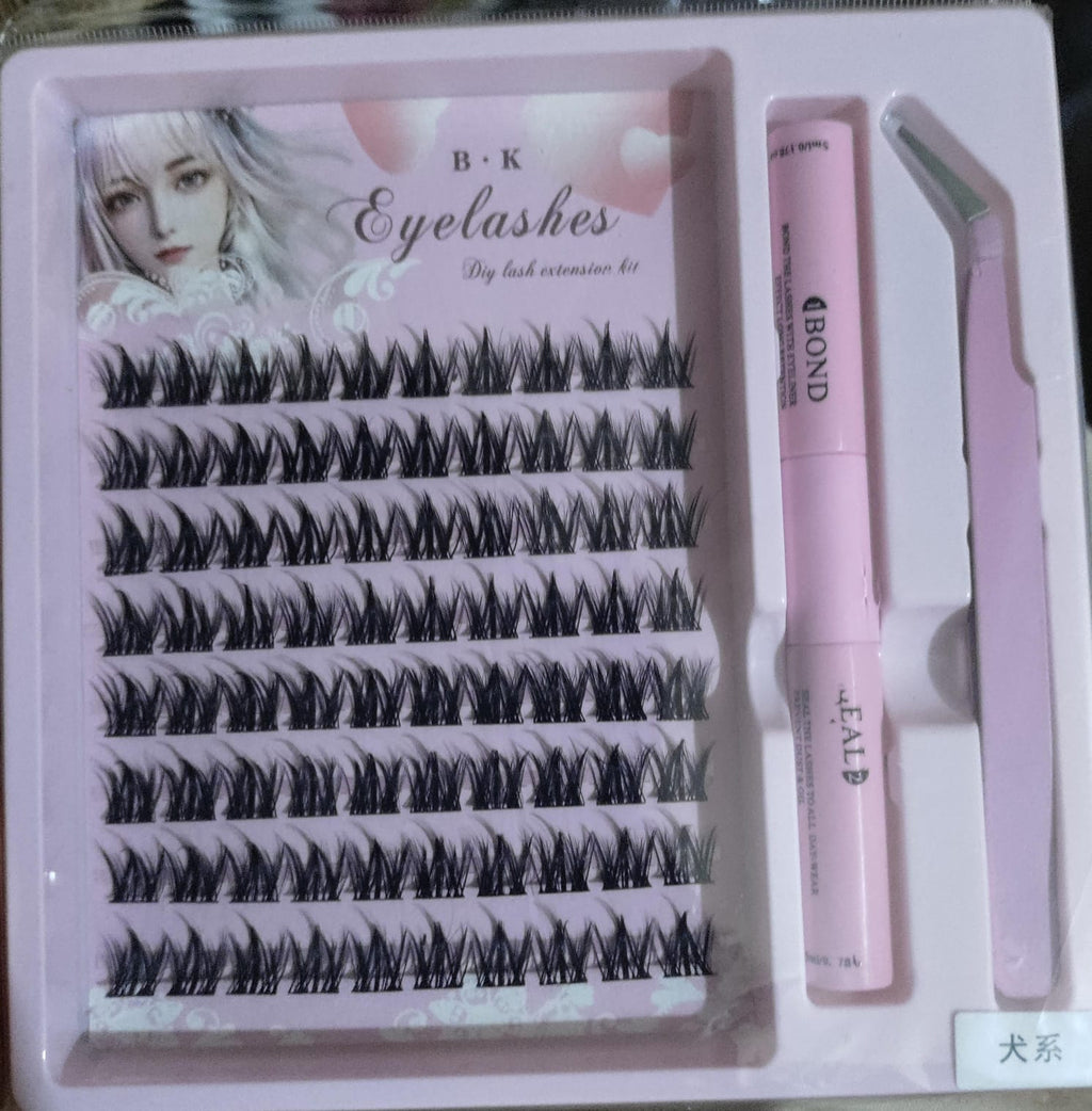 Trendora Hub Permanent Eyelash Extension Set 3 in 1 Professional Kit (THICK & LIGHT)
