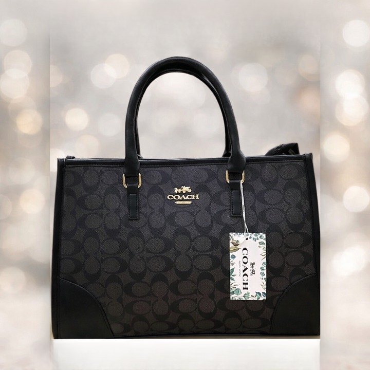 Trendora Hub Coach Signature Print Tote Bag for Women _ Random Colour