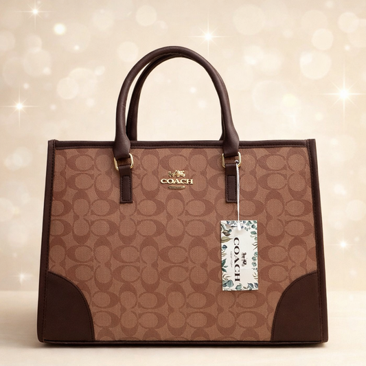 Trendora Hub Coach Signature Print Tote Bag for Women _ Random Colour