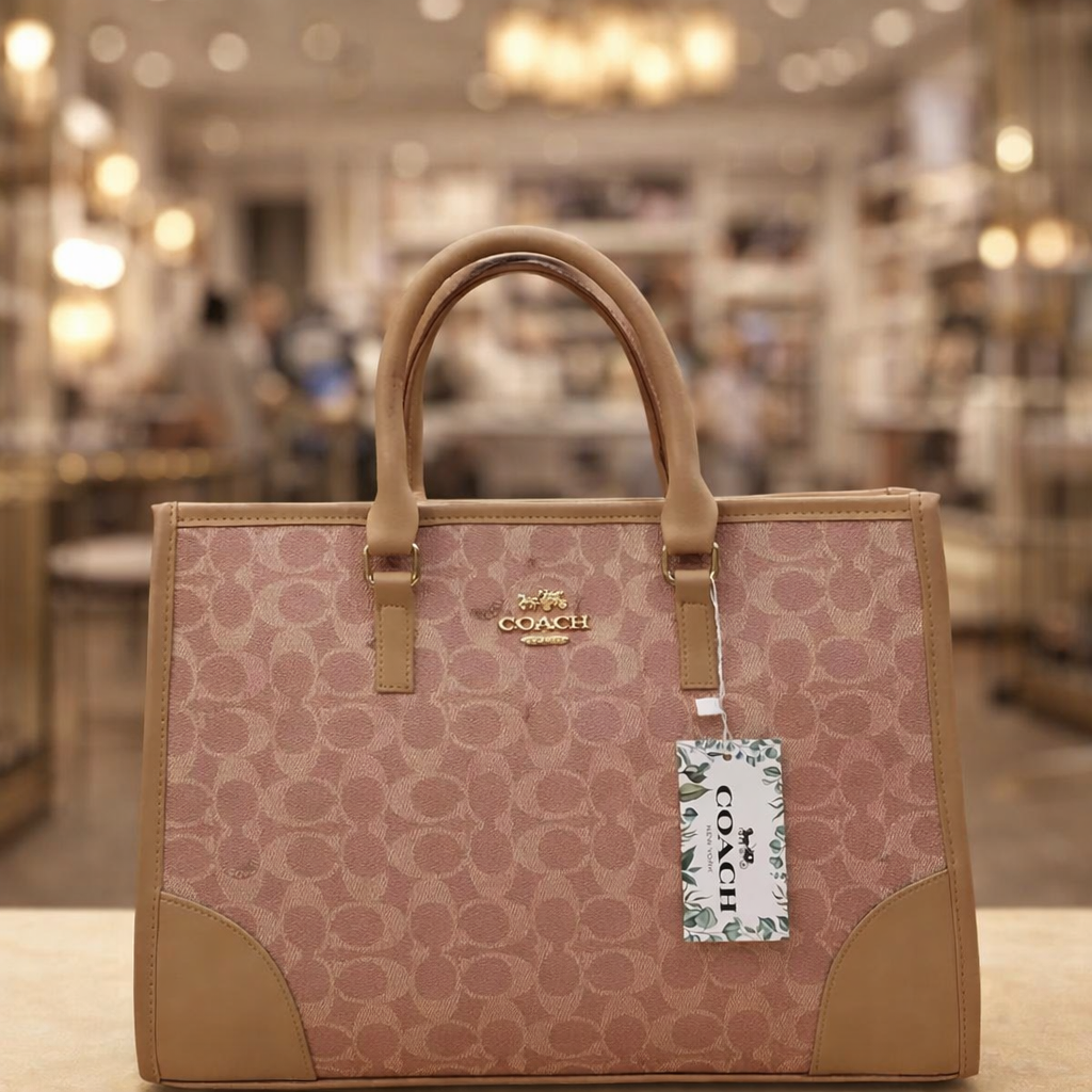 Trendora Hub Coach Signature Print Tote Bag for Women _ Random Colour
