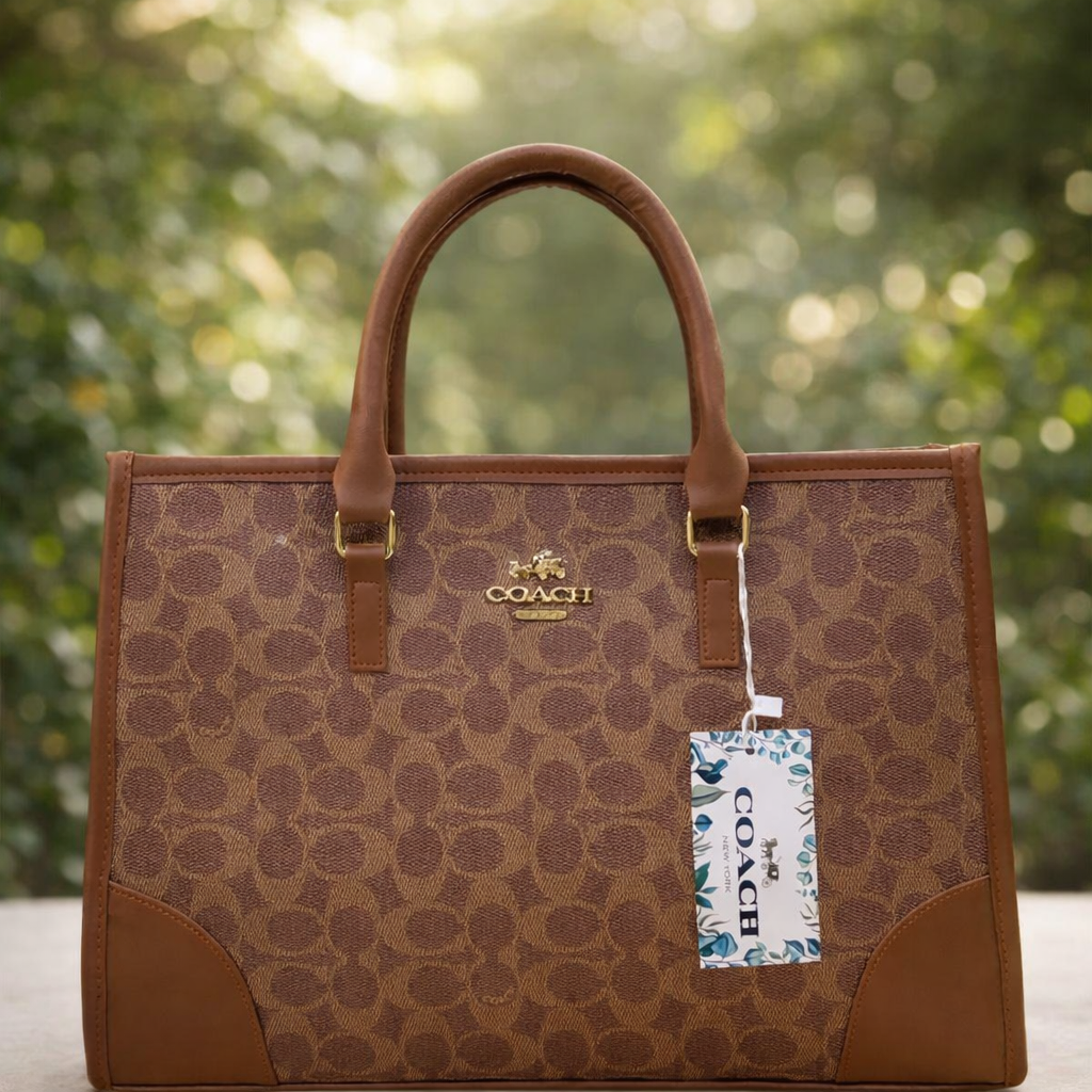 Trendora Hub Coach Signature Print Tote Bag for Women _ Random Colour