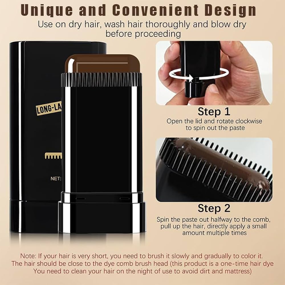 Trendora Hub Instant Hair Color Stick Root Touch-Up For Grey Coverage - Black & Coffee Brown