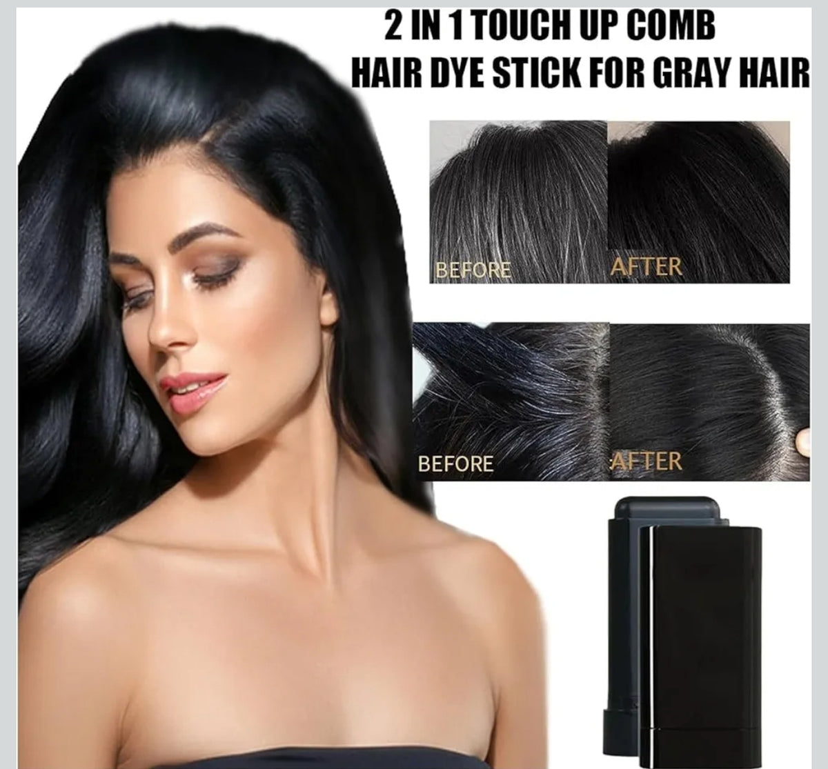 Trendora Hub Instant Hair Color Stick Root Touch-Up For Grey Coverage - Black & Coffee Brown