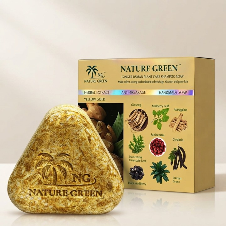 Trendora Hub Nature Green Yellow Gold Herbal Hair Soap