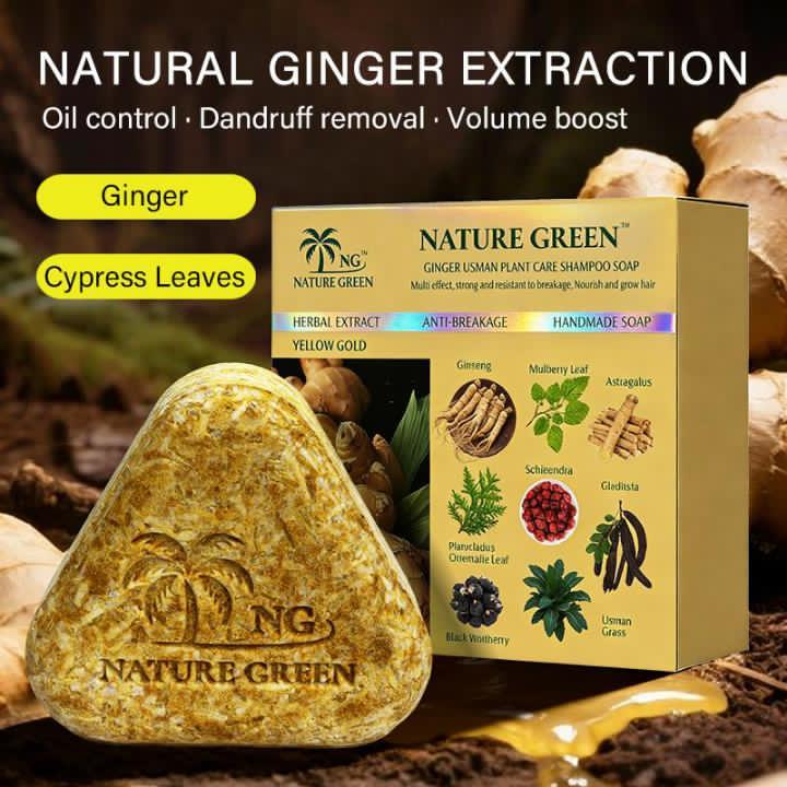Trendora Hub Nature Green Yellow Gold Herbal Hair Soap