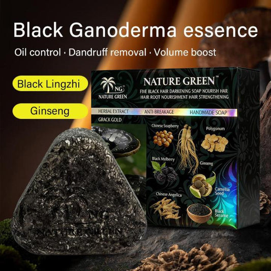 Trendora Hub Nature Green Black Ganoderma Hair Darkening Soap