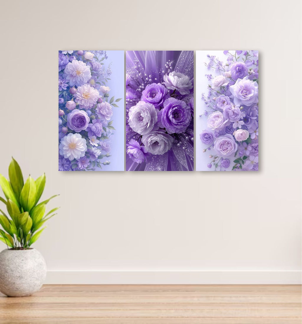 Trendora Hub Wooden Art Frames For Wall Decoration / Sticky Photo Tiles 3PCs