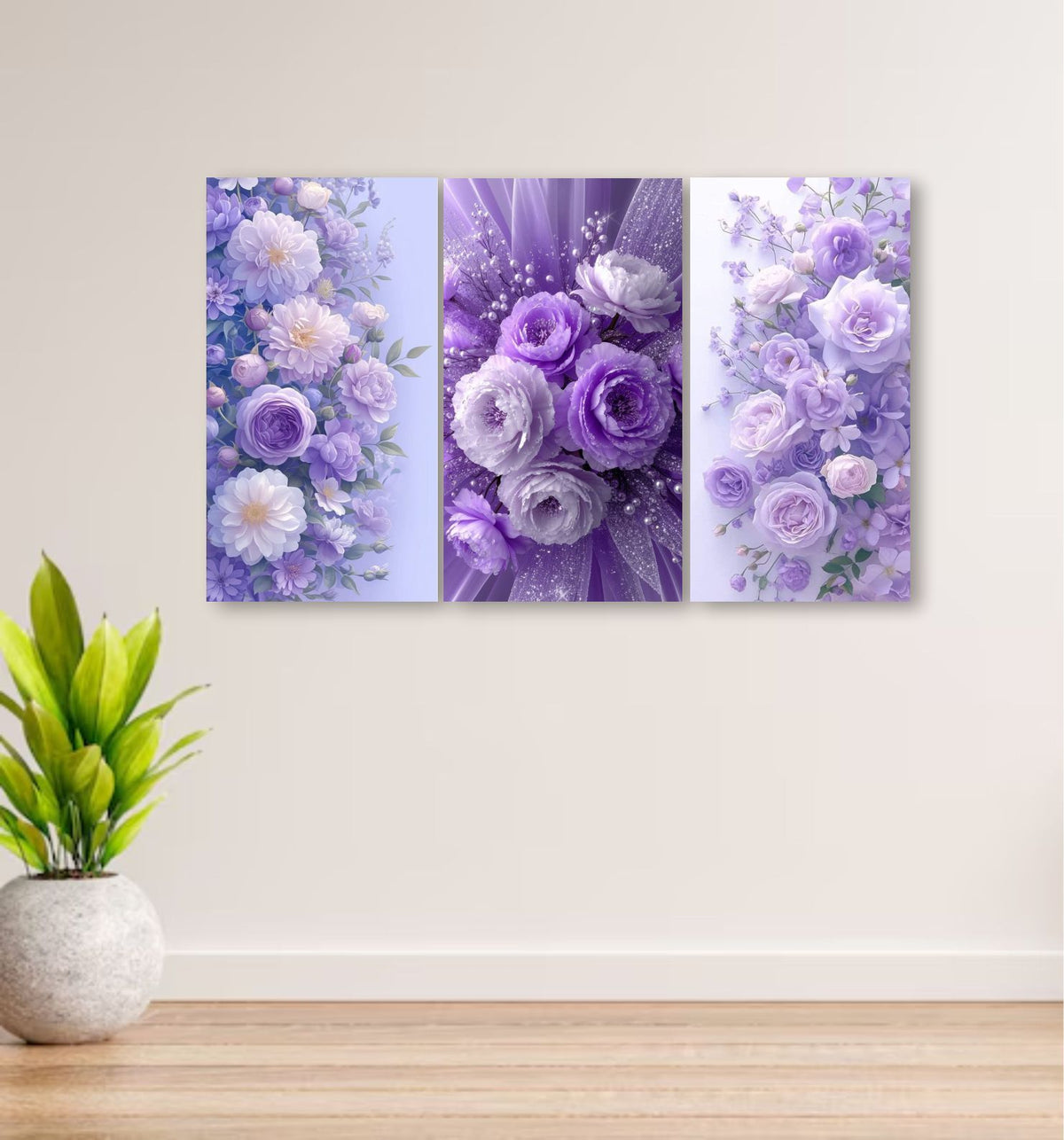Trendora Hub Wooden Art Frames For Wall Decoration / Sticky Photo Tiles 3PCs