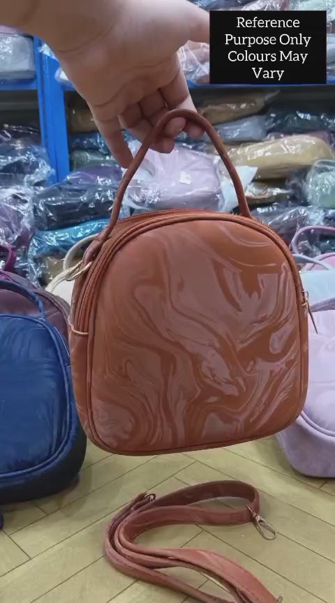 Trendora Hub Marble Gloss Mini Crossbody Handbag for Women