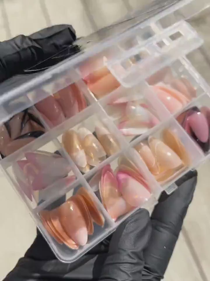 Trendora Hub 144 Pcs Multicolor False Nails Box