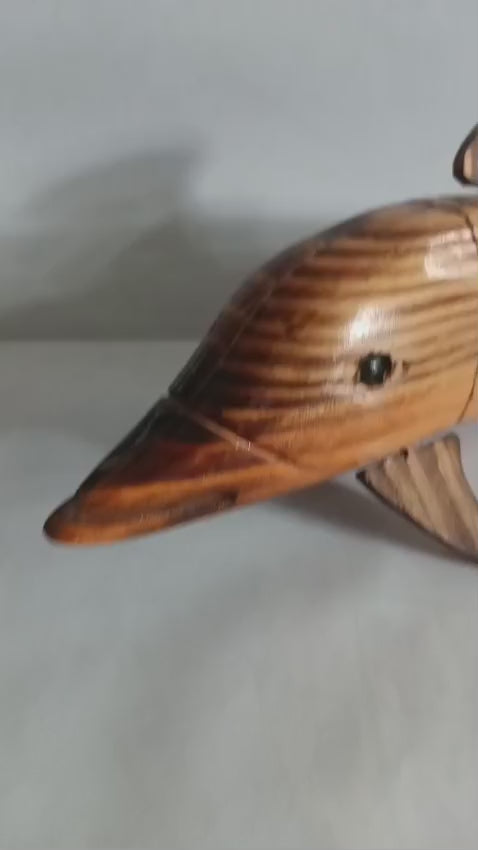 Trendora Hub Handcrafted Flexible Articulated Wooden Dolphin Fish